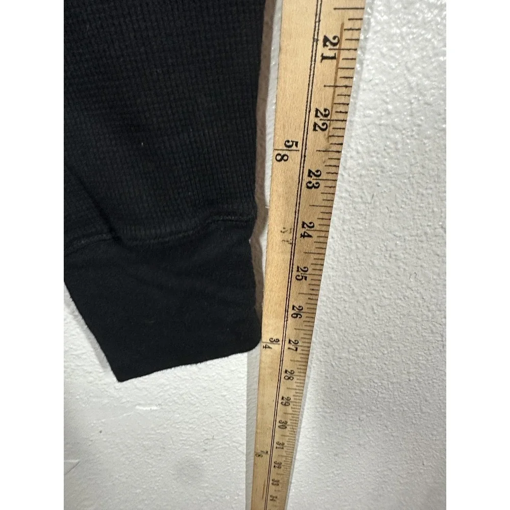 Old Navy Thermal Pants Mens Medium‎ Black Waffle Knit Button Fly Base Layer